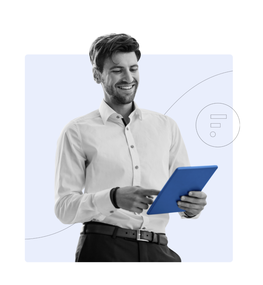 Man with tablet